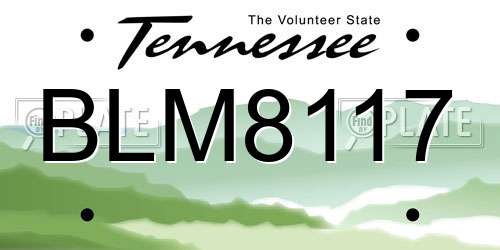 BLM8117 Tennessee License Plate