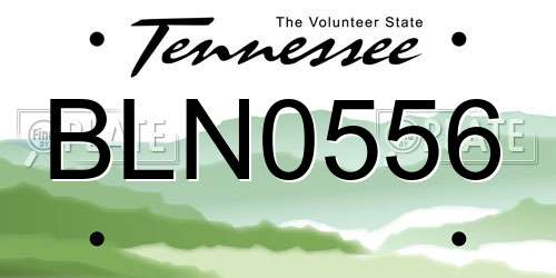 BLN0556 Tennessee License Plate