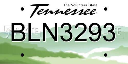 BLN3293 Tennessee License Plate