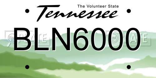 BLN6000 Tennessee License Plate