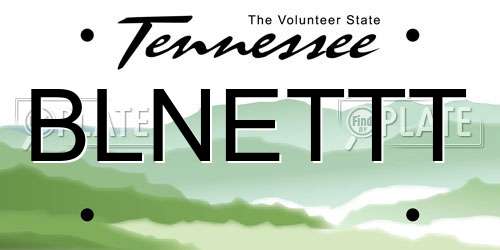 BLNETTT Tennessee License Plate