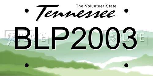 BLP2003 Tennessee License Plate