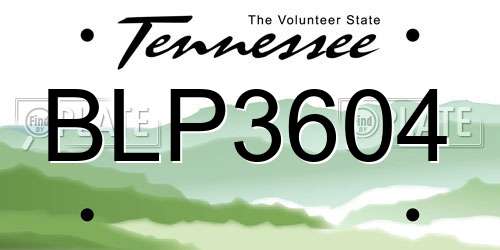 BLP3604 Tennessee License Plate