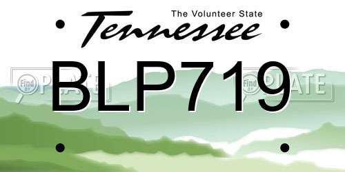BLP719 Tennessee License Plate