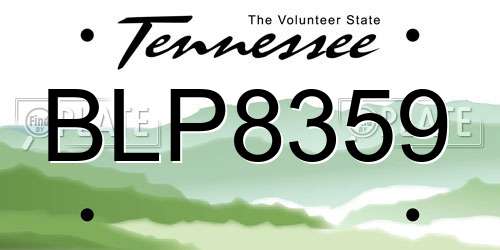 BLP8359 Tennessee License Plate