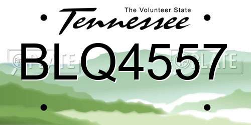 BLQ4557 Tennessee License Plate