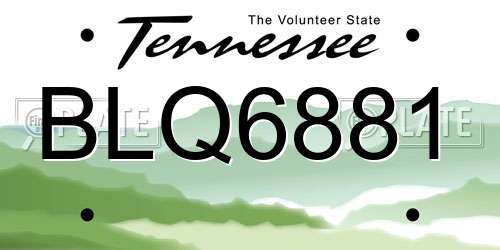 BLQ6881 Tennessee License Plate