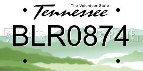 BLR0874 Tennessee License Plate