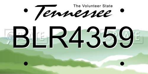 BLR4359 Tennessee License Plate