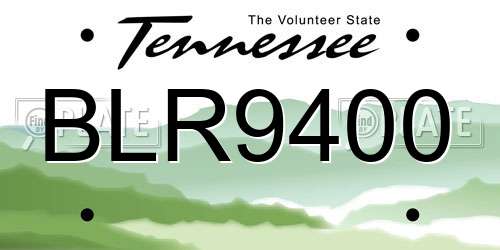 BLR9400 Tennessee License Plate