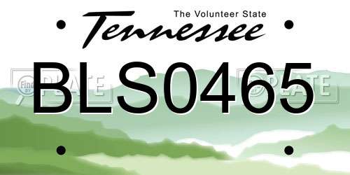 BLS0465 Tennessee License Plate