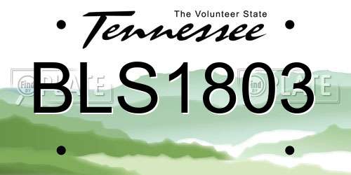 BLS1803 Tennessee License Plate