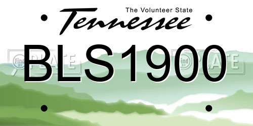 BLS1900 Tennessee License Plate