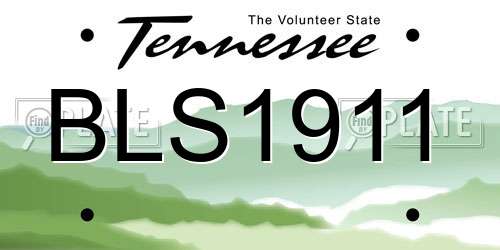 BLS1911 Tennessee License Plate