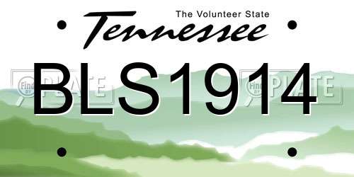 BLS1914 Tennessee License Plate