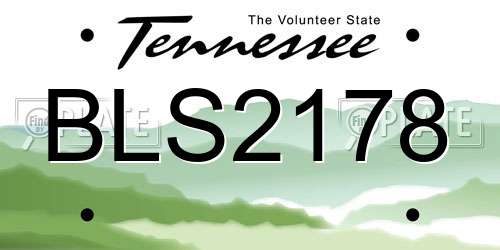 BLS2178 Tennessee License Plate