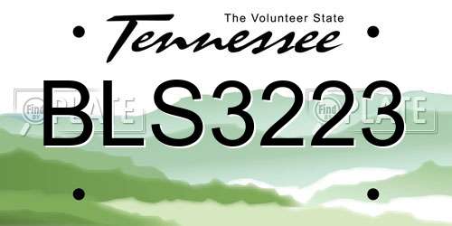 BLS3223 Tennessee License Plate