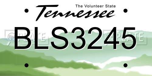 BLS3245 Tennessee License Plate