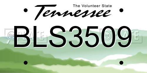 BLS3509 Tennessee License Plate