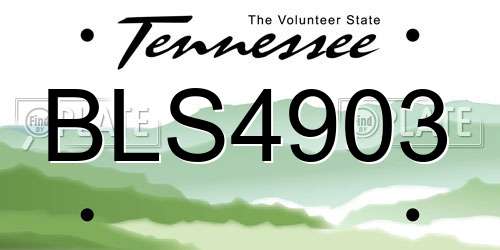 BLS4903 Tennessee License Plate