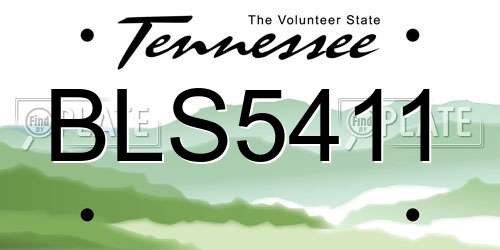 BLS5411 Tennessee License Plate