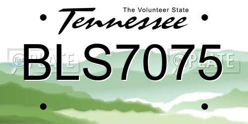 BLS7075 Tennessee License Plate