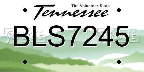 BLS7245 Tennessee License Plate