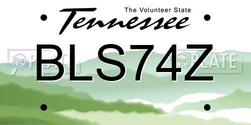 BLS74Z Tennessee License Plate