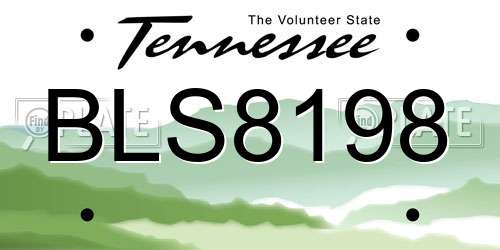 BLS8198 Tennessee License Plate