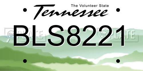 BLS8221 Tennessee License Plate