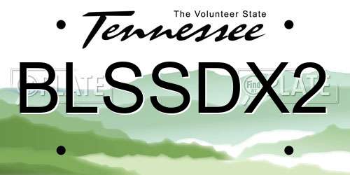 BLSSDX2 Tennessee License Plate
