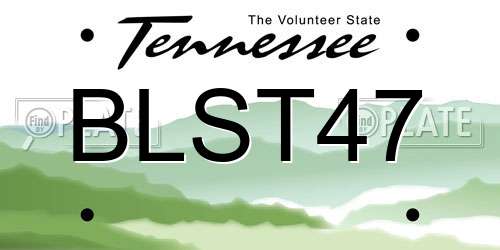 BLST47 Tennessee License Plate