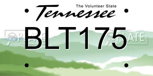BLT175 Tennessee License Plate