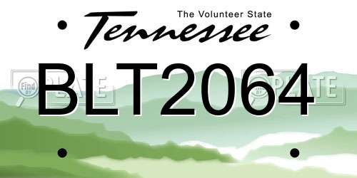 BLT2064 Tennessee License Plate