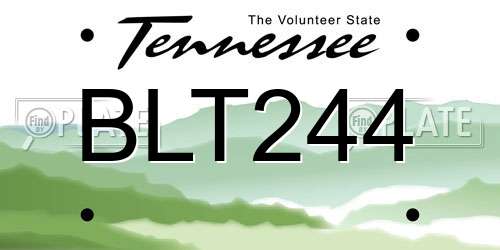 BLT244 Tennessee License Plate