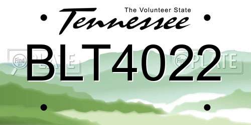 BLT4022 Tennessee License Plate