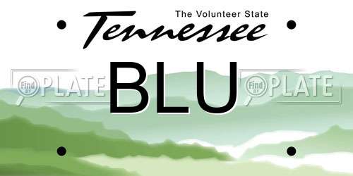 BLU Tennessee License Plate