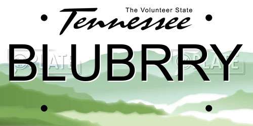 BLUBRRY Tennessee License Plate
