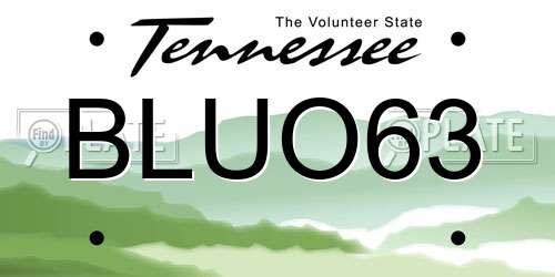 BLUO63 Tennessee License Plate