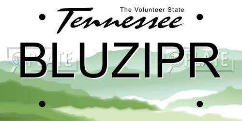 BLUZIPR Tennessee License Plate