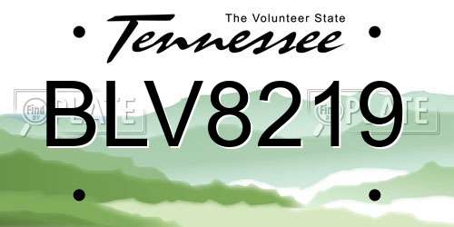 BLV8219 Tennessee License Plate