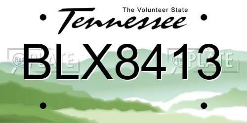 BLX8413 Tennessee License Plate