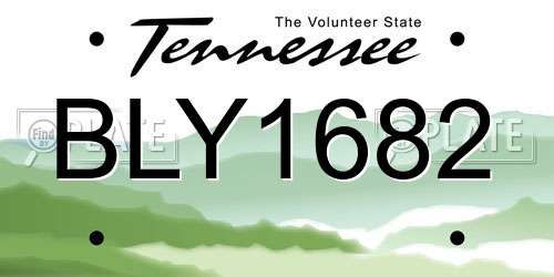 BLY1682 Tennessee License Plate