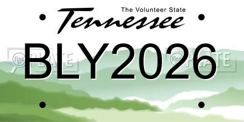 BLY2026 Tennessee License Plate
