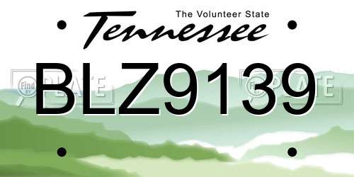 BLZ9139 Tennessee License Plate