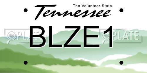 BLZE1 Tennessee License Plate