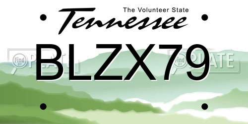 BLZX79 Tennessee License Plate