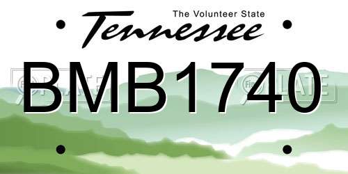BMB1740 Tennessee License Plate