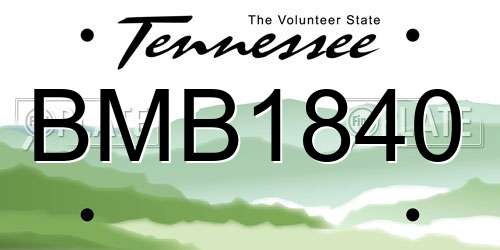 BMB1840 Tennessee License Plate
