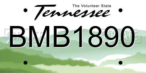 BMB1890 Tennessee License Plate